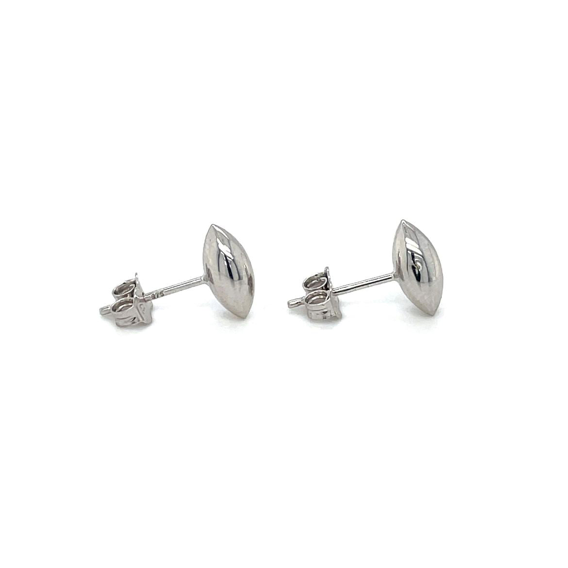9ct White Gold Almond-Shaped Stud Earrings