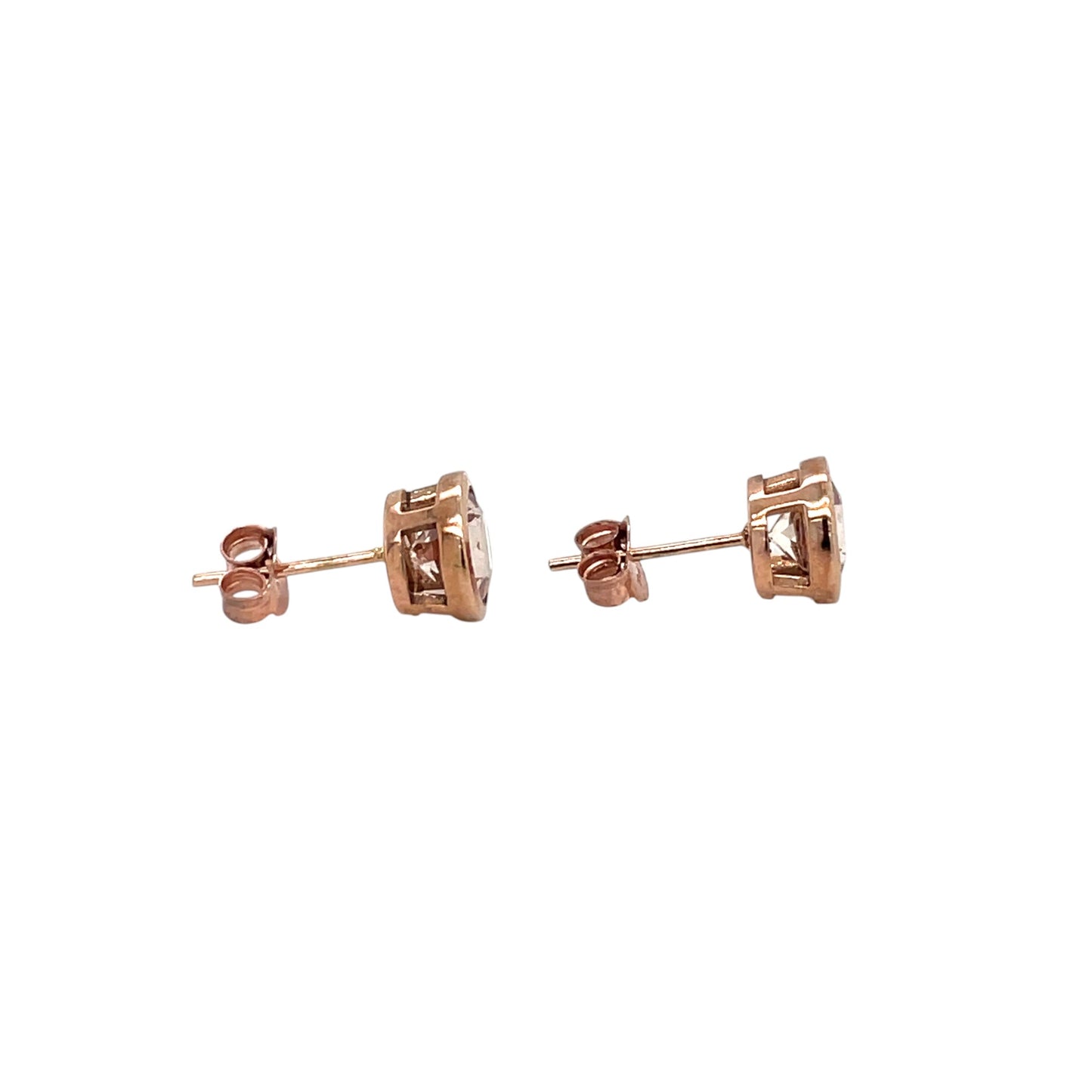 9ct Rose Gold Morganite Stud Earrings
