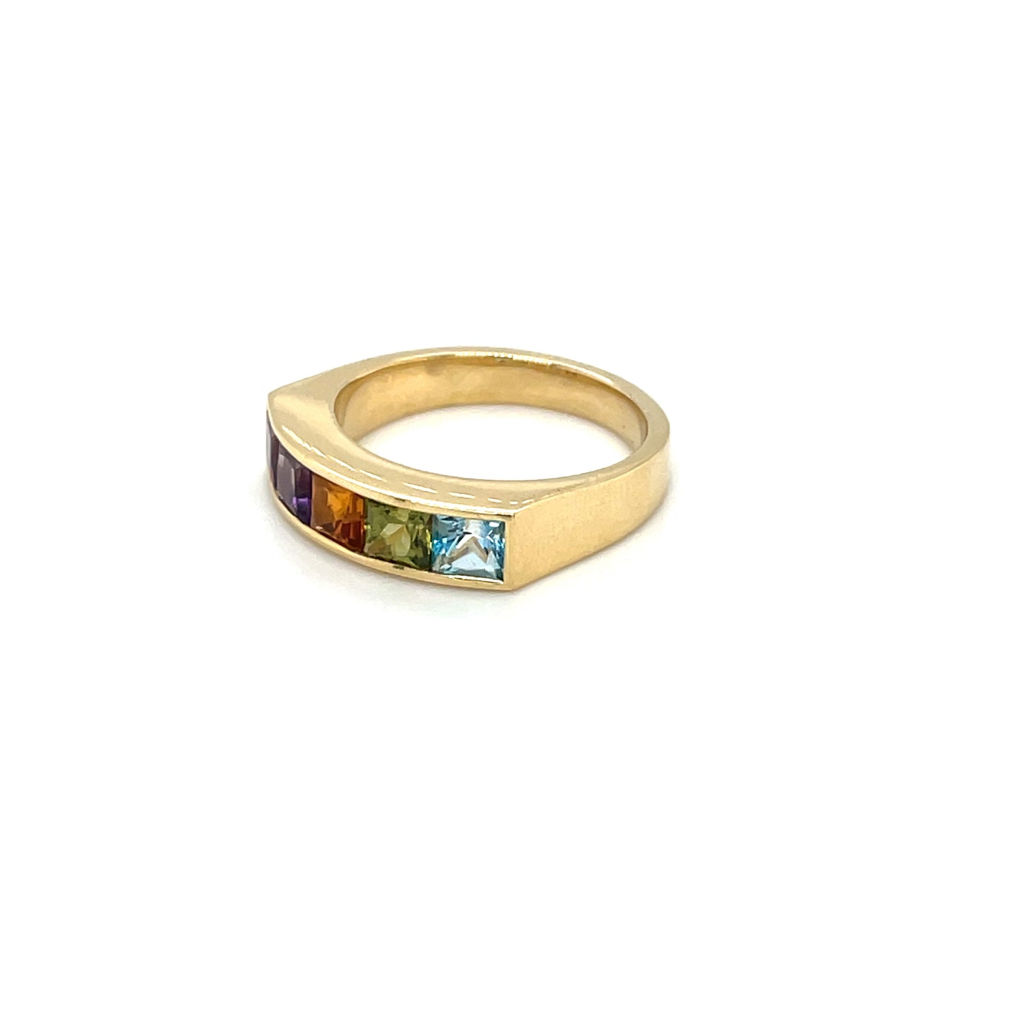 18ct Yellow Gold Semi-Precious Five-Stone Ring