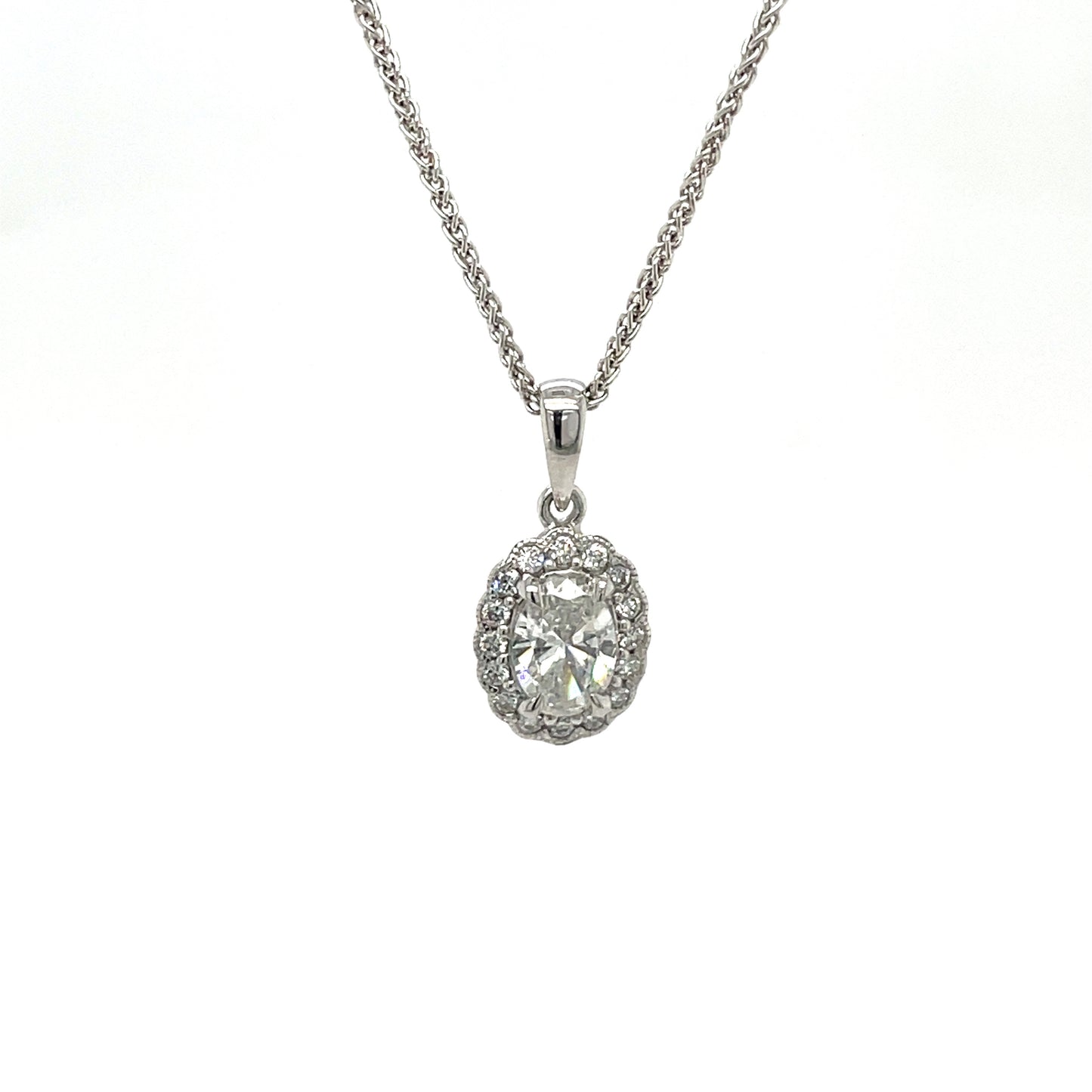 18ct White Gold Diamond Pendant