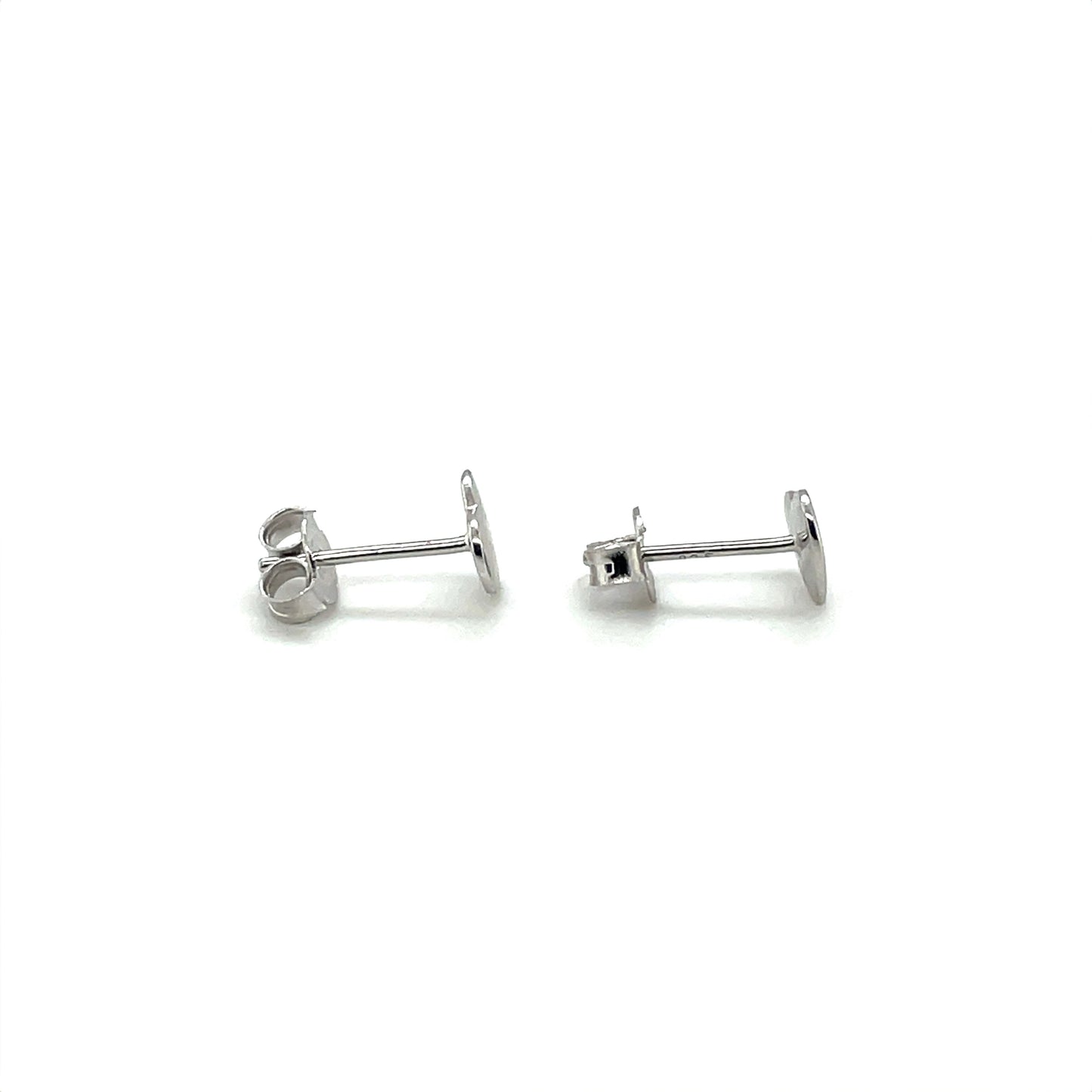 Silver Love Heart Stud Earrings