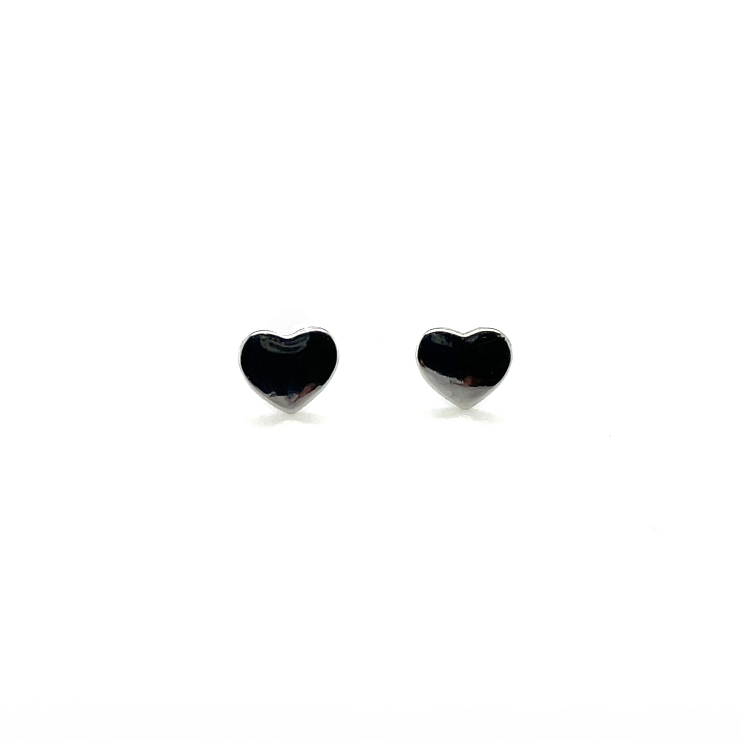 Silver Love Heart Stud Earrings