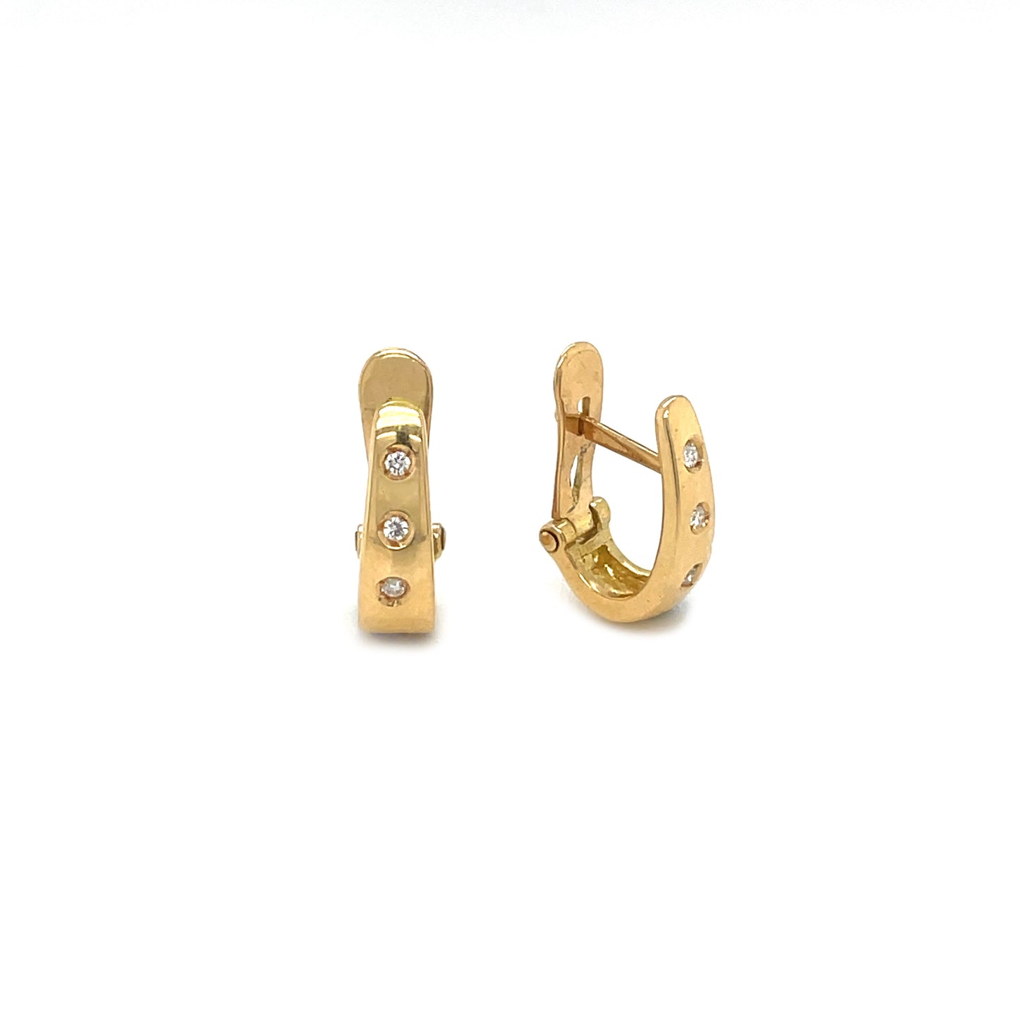 18ct Yellow Gold Diamond Set Hoops