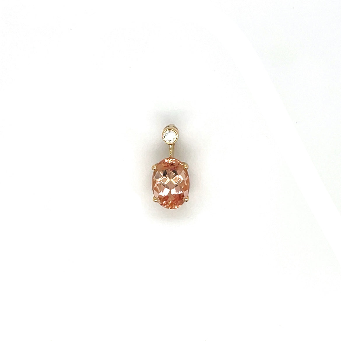 18ct Yellow Gold Topaz & Diamond Pendant