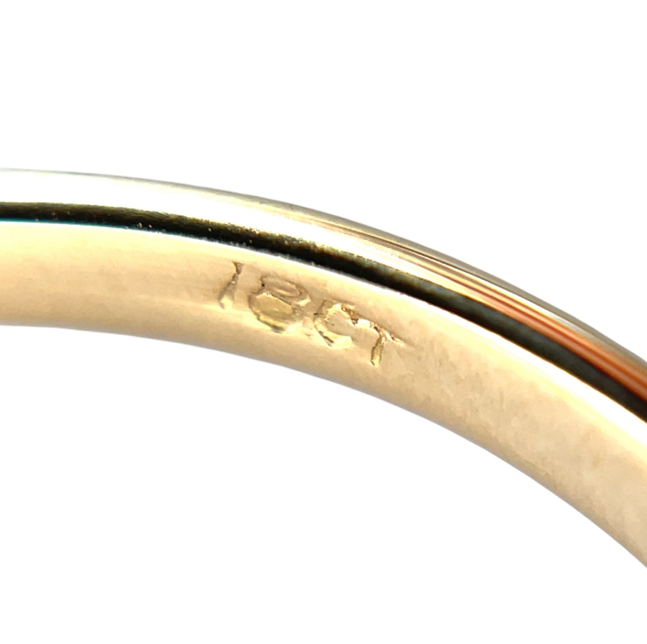 18ct Yellow Gold Ruby & Diamond Carved Half Hoop Ring (T)