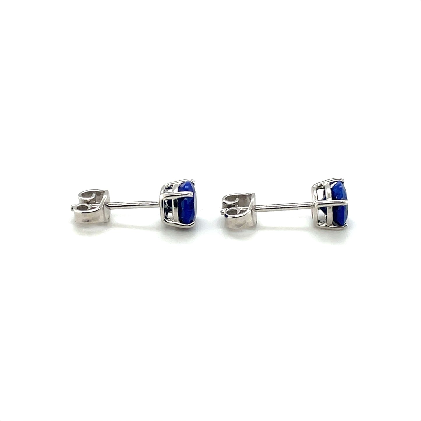 Silver Lapis Lazuli Stud Earrings