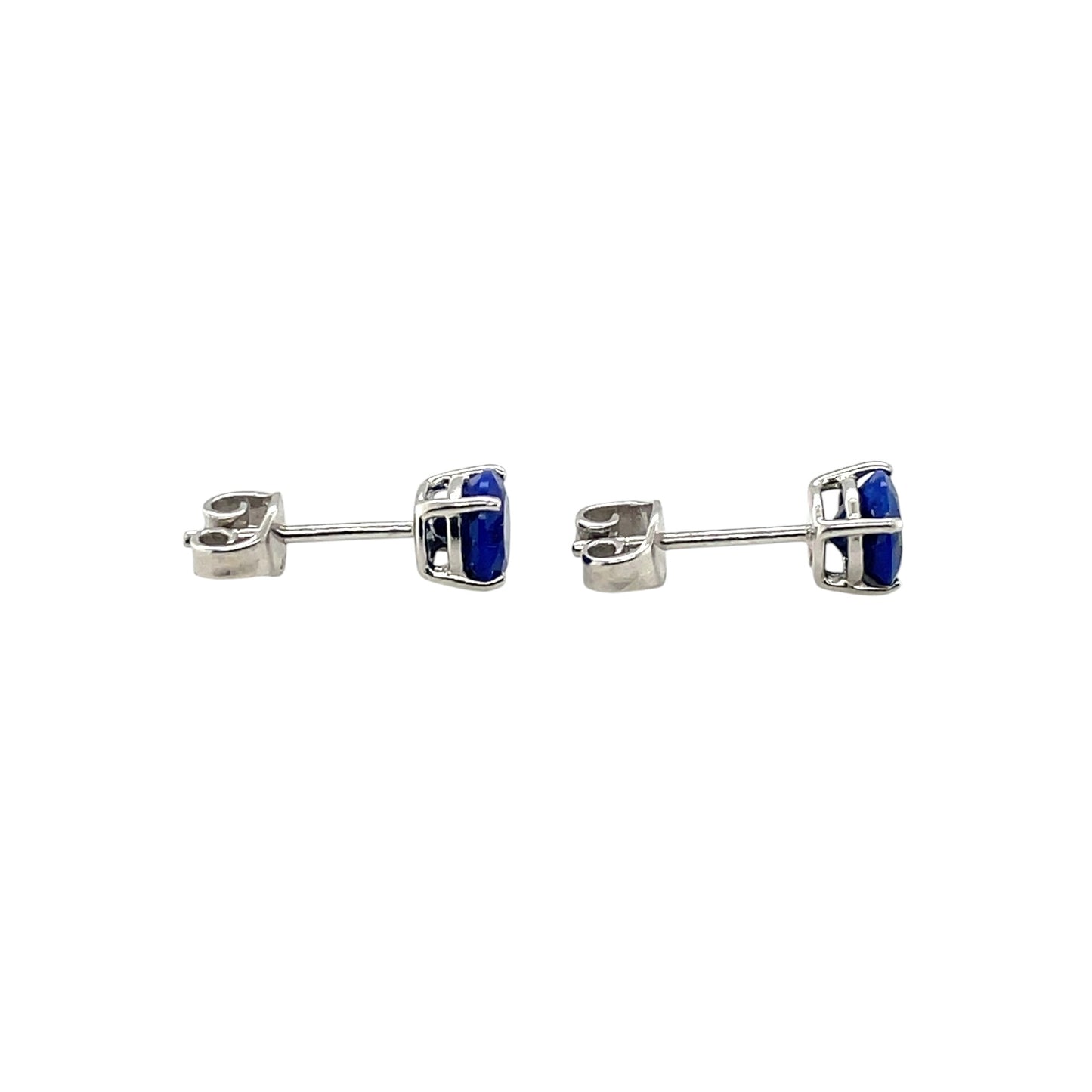 Silver Lapis Lazuli Stud Earrings