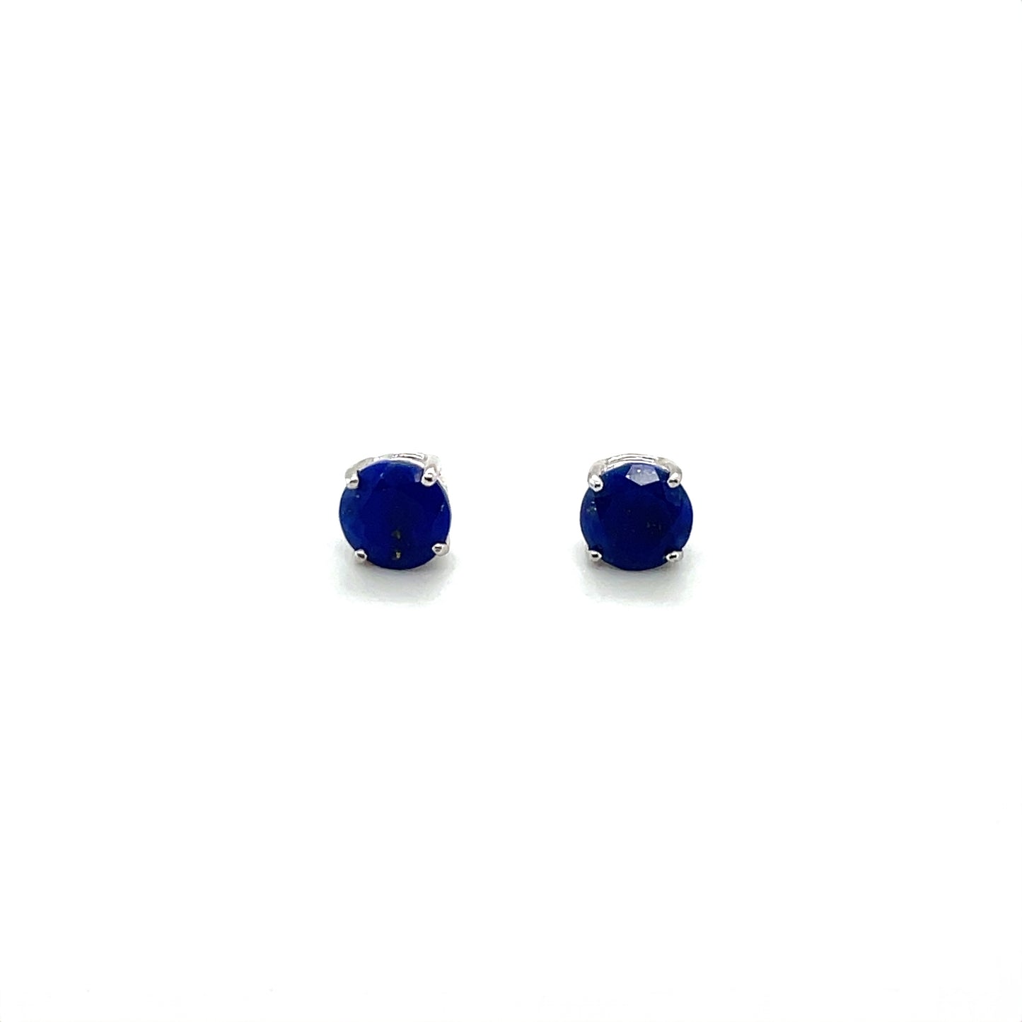 Silver Lapis Lazuli Stud Earrings