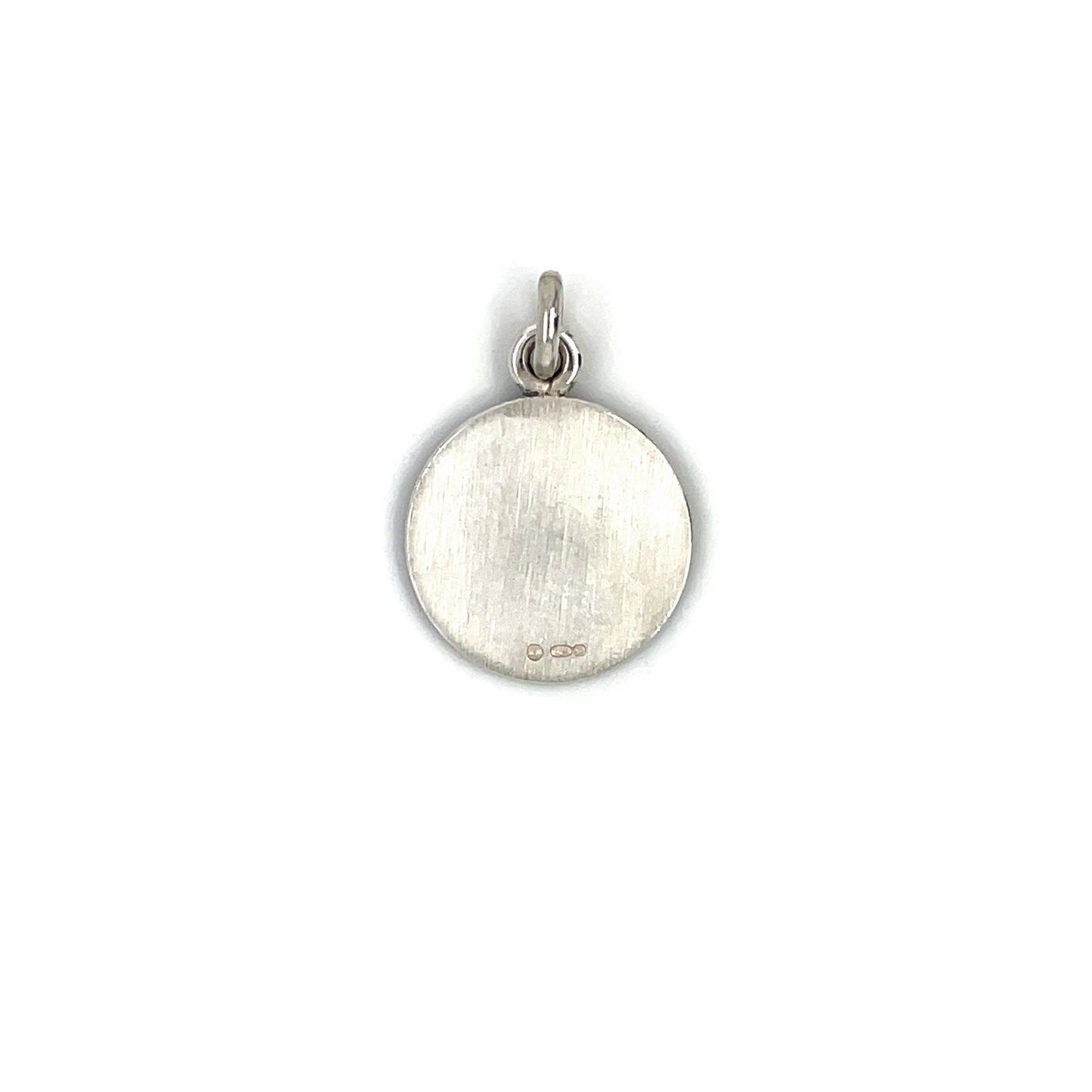 Silver St Christopher Circle Pendant (16mm) & Chain