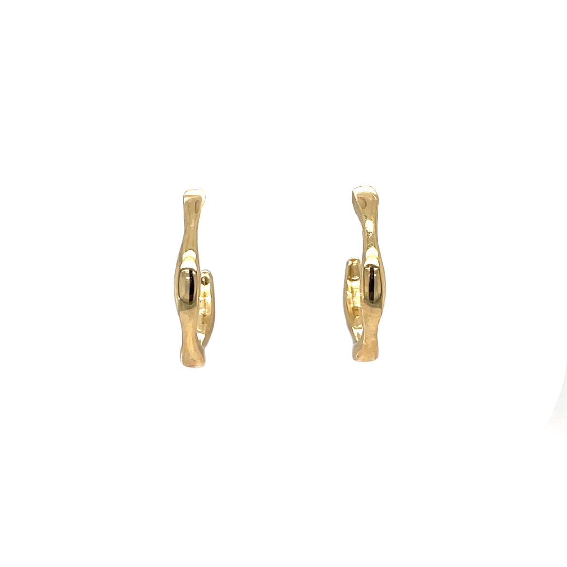 9ct Yellow Gold Wavy Hoop Earrings