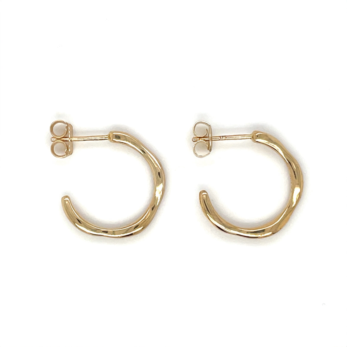 9ct Yellow Gold Wavy Hoop Earrings