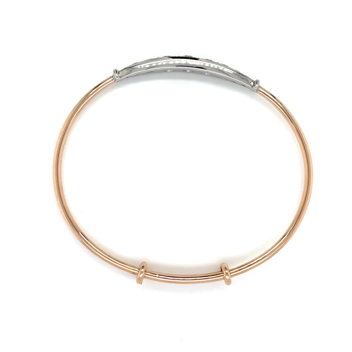 18ct White & Rose Gold Expanding Diamond Bangle