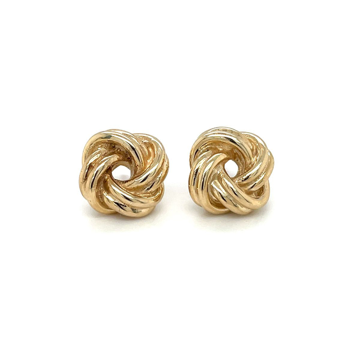 9ct Yellow Gold Large Knot Stud Earrings