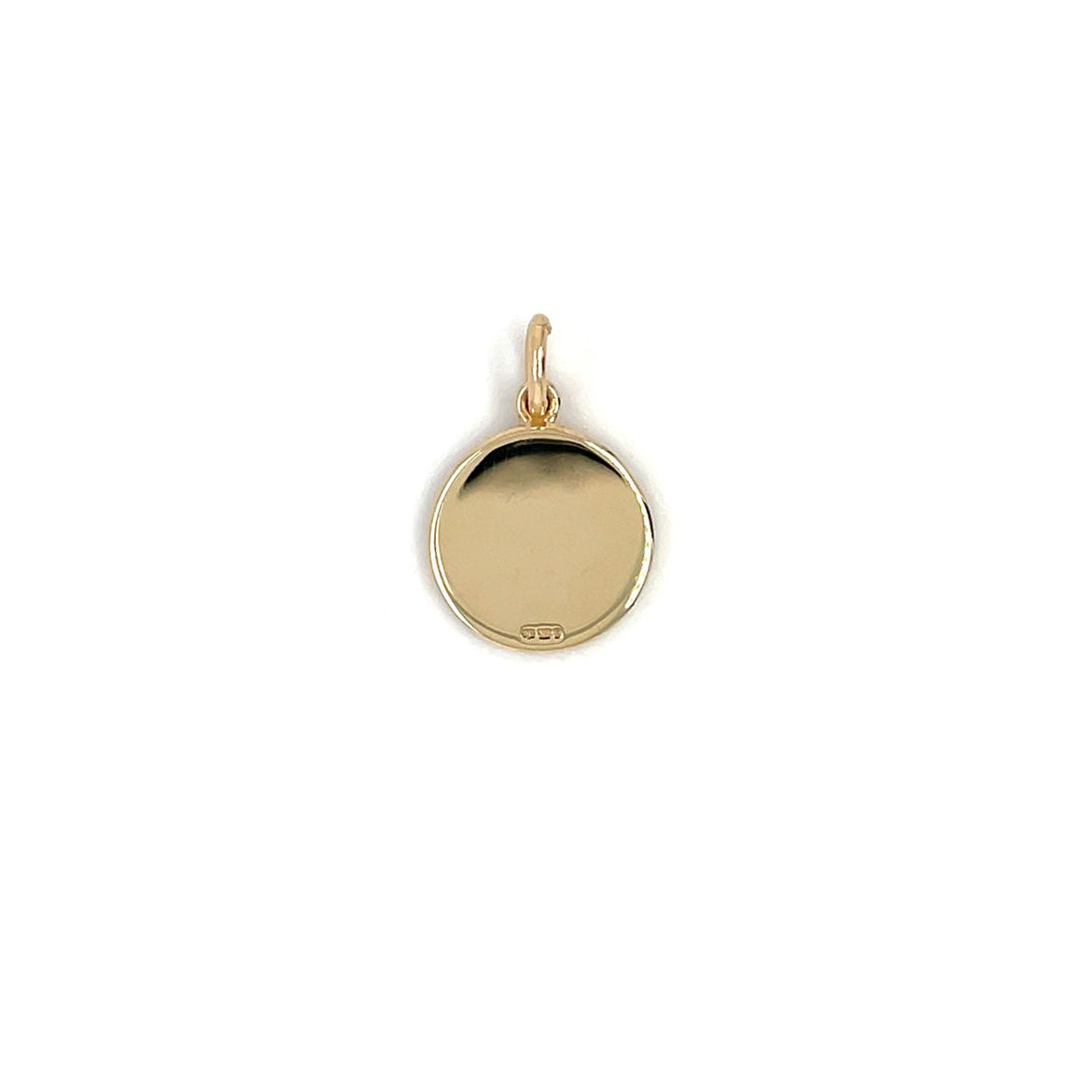 9ct Yellow Gold Plain Round Charm Pendant (12mm)