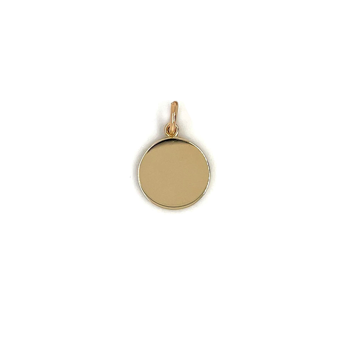 9ct Yellow Gold Plain Round Charm Pendant (12mm)