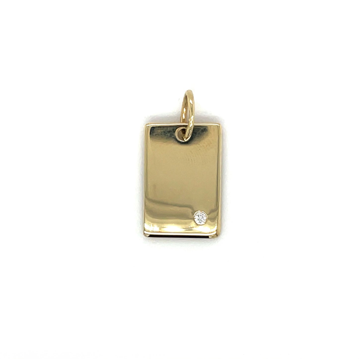 9ct Yellow Gold & Diamond Square Pendant & Chain