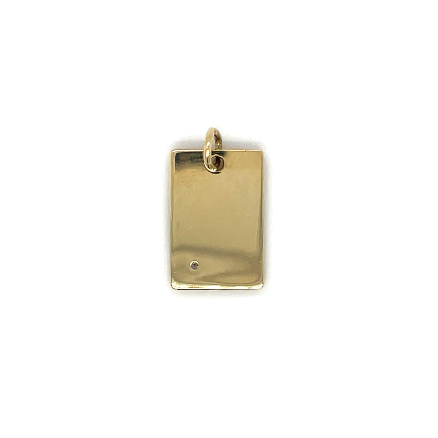 9ct Yellow Gold & Diamond Square Pendant & Chain