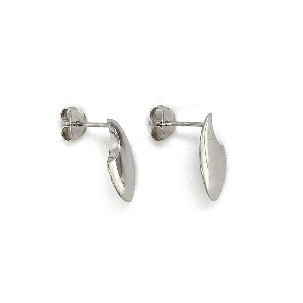 Silver Oval Stud Earrings