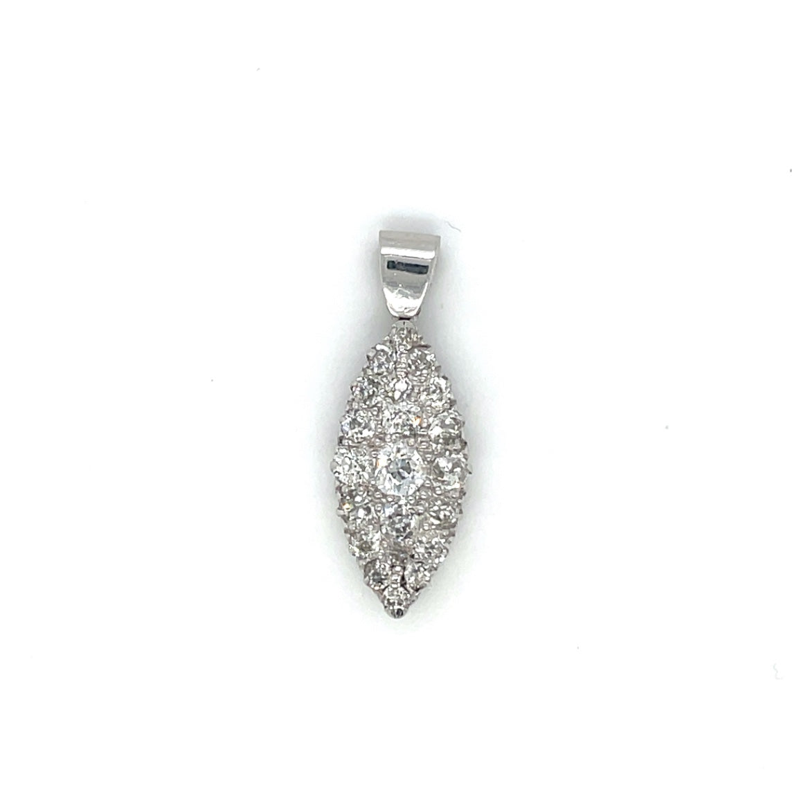 18ct White Gold Diamond Marquise Pendant