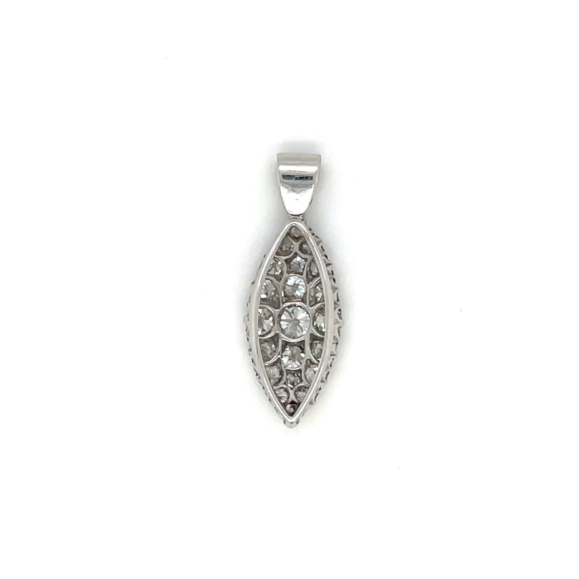 18ct White Gold Diamond Marquise Pendant