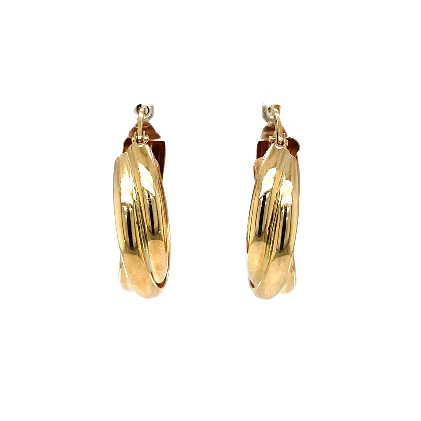 9ct Yellow Gold Russian Wedding Hoop (22mm) Earrings