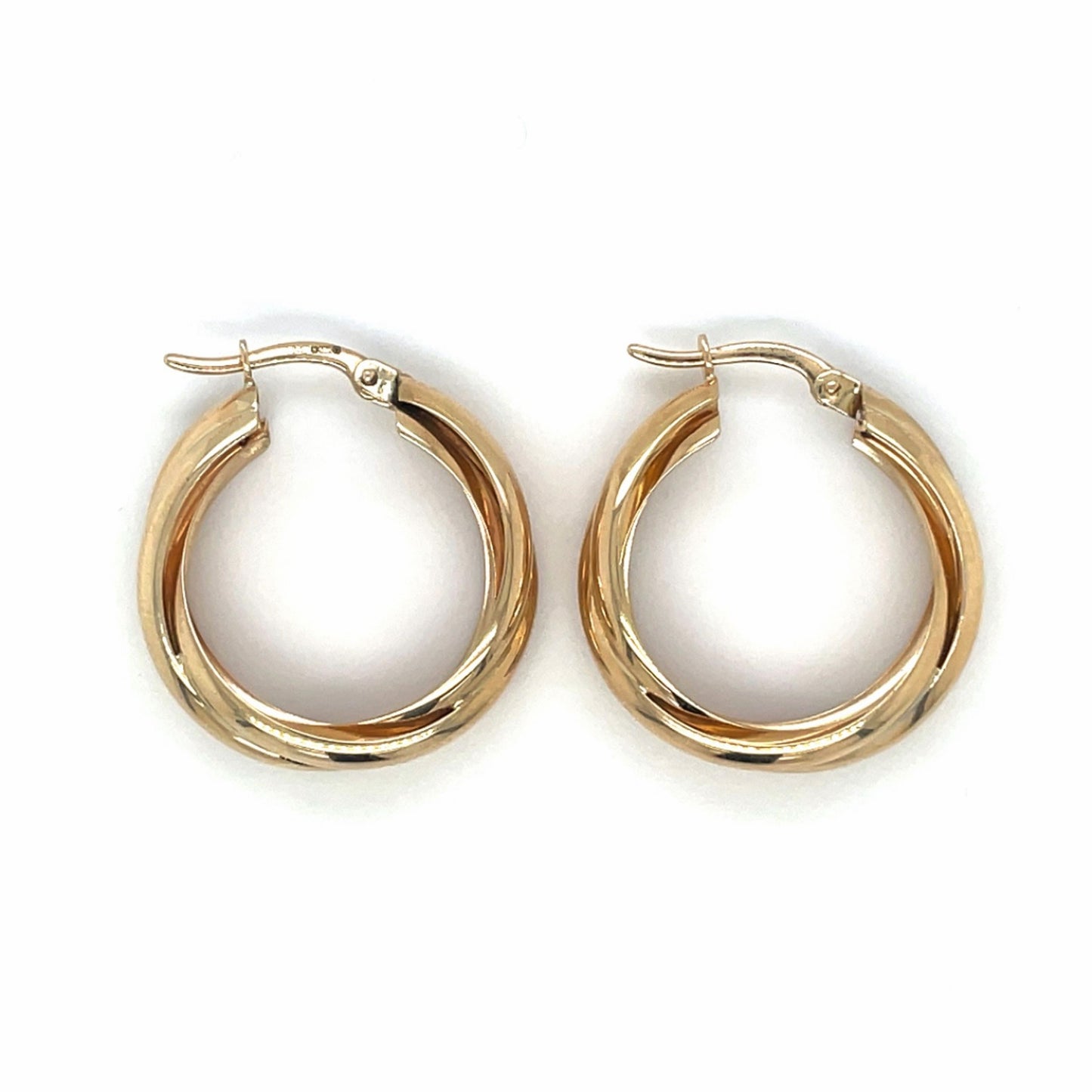 9ct Yellow Gold Russian Wedding Hoop (22mm) Earrings