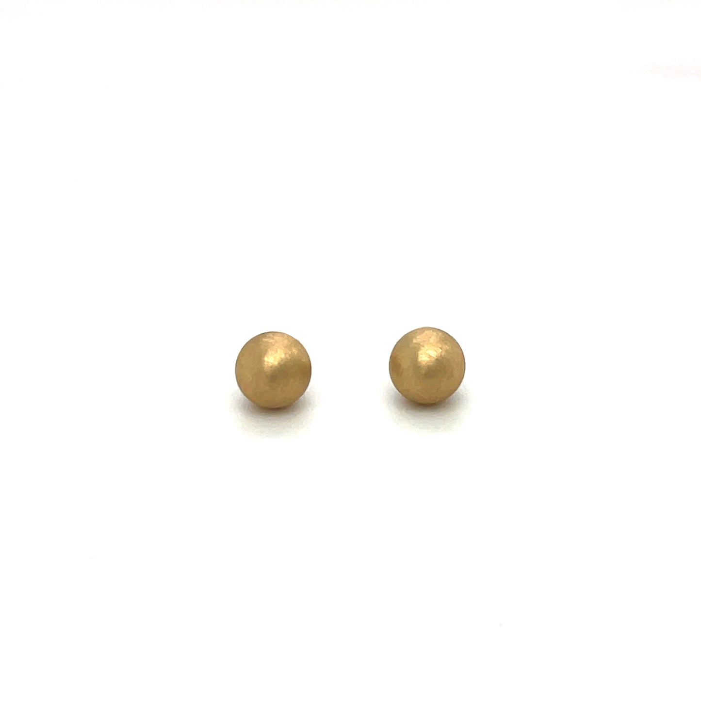9ct Yellow Gold Satin Ball Stud Earrings (6mm)