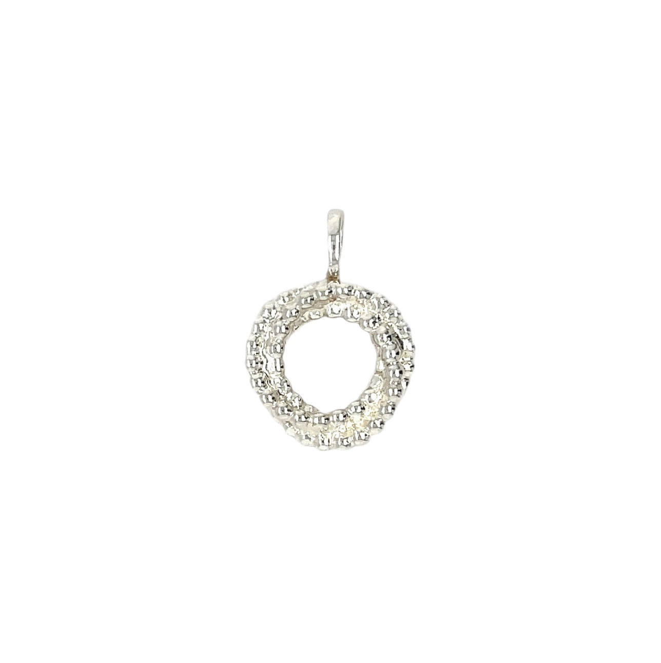 Silver Beaded Woolmark Knot Pendant & Chain (16-18")