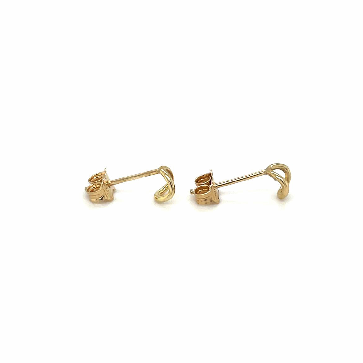 9ct Yellow Gold Twist-Circle Stud Earrings