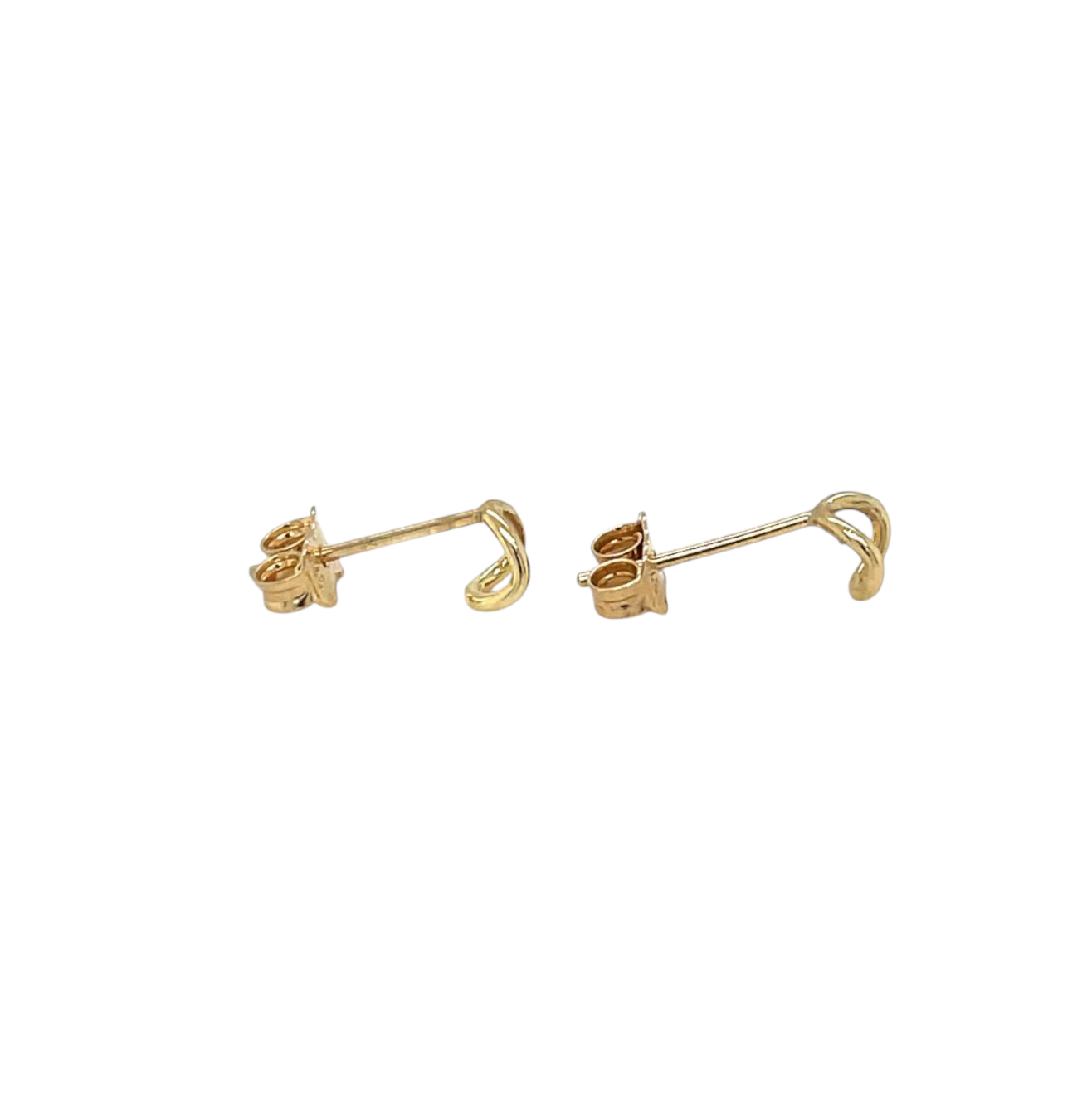 9ct Yellow Gold Twist-Circle Stud Earrings