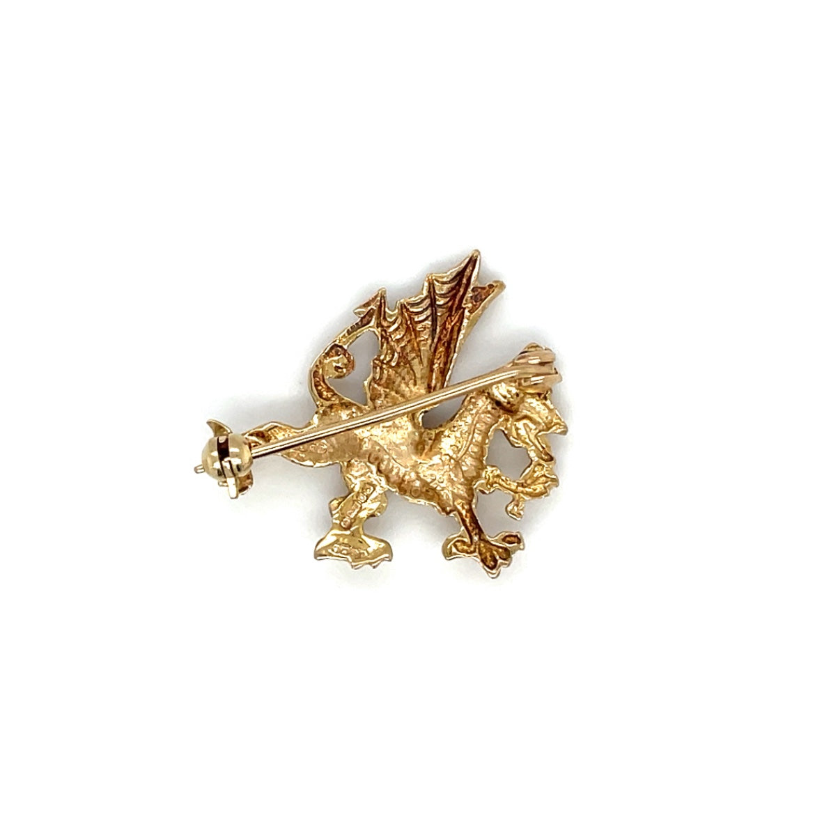 9ct Yellow Gold Dragon Brooch