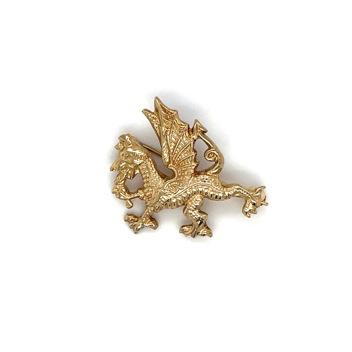 9ct Yellow Gold Dragon Brooch