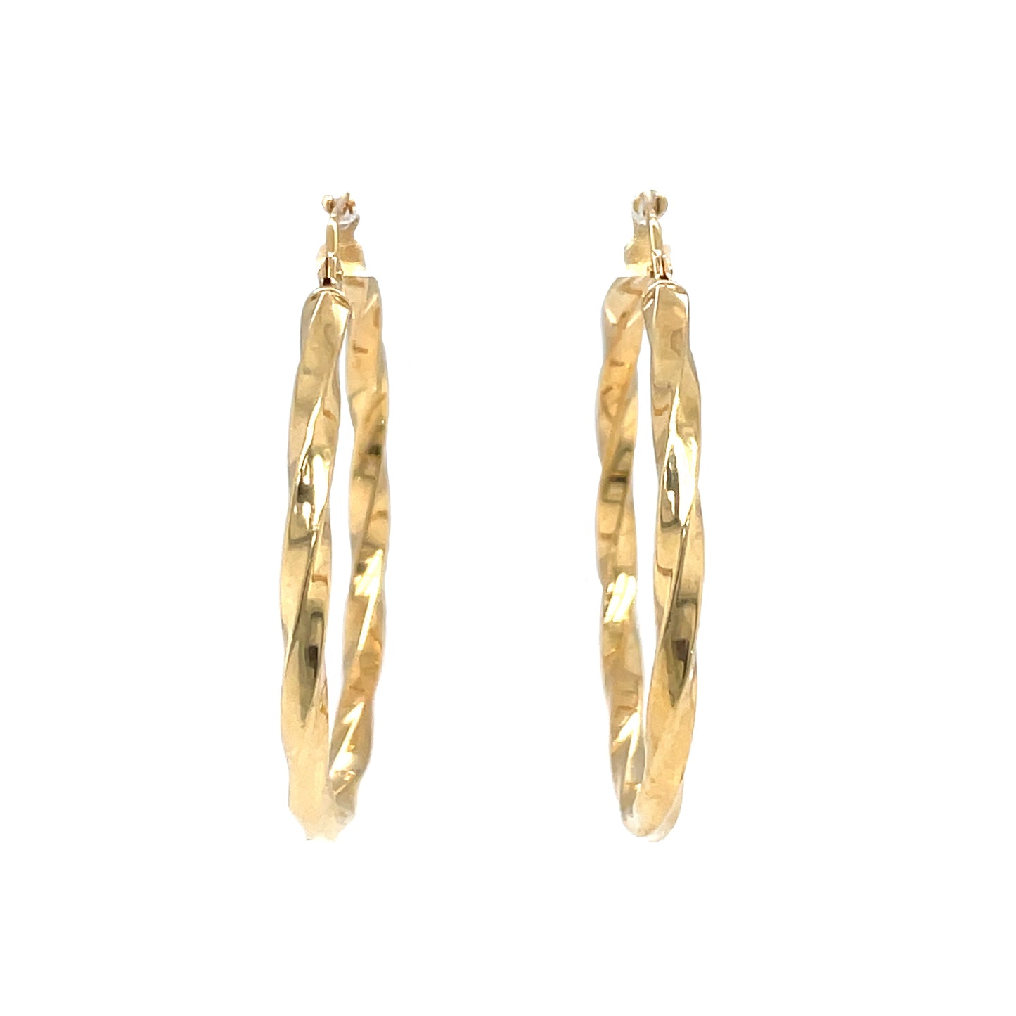 9ct Yellow Gold Twist Hoop Earrings