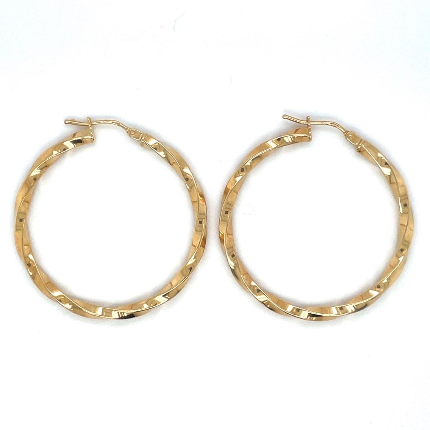 9ct Yellow Gold Twist Hoop Earrings
