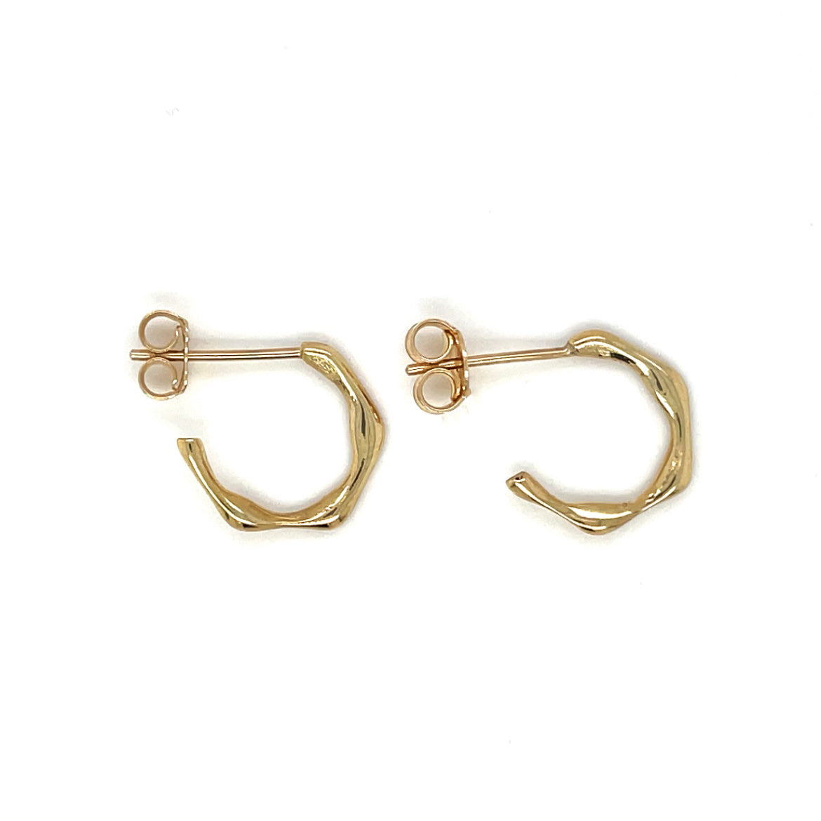 9ct Yellow Gold Half Hoop Earrings