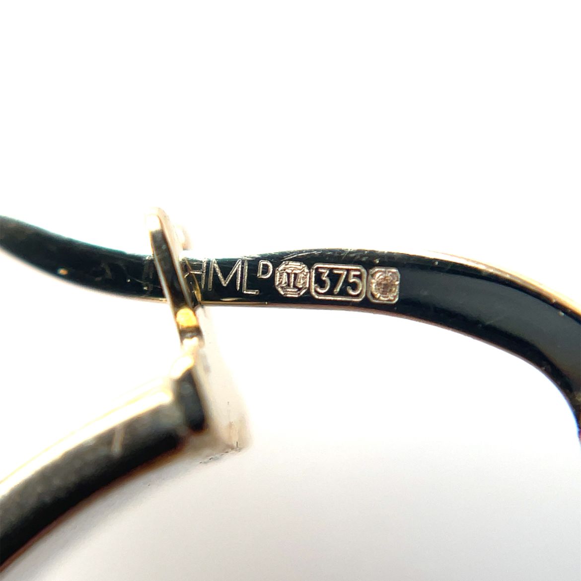 9ct Yellow & White Gold Flat Hoop Earrings