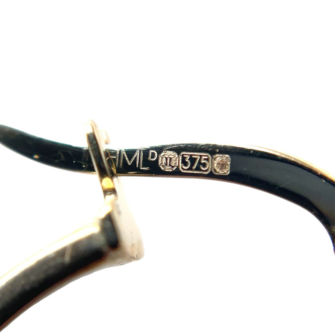 9ct Yellow & White Gold Flat Hoop Earrings