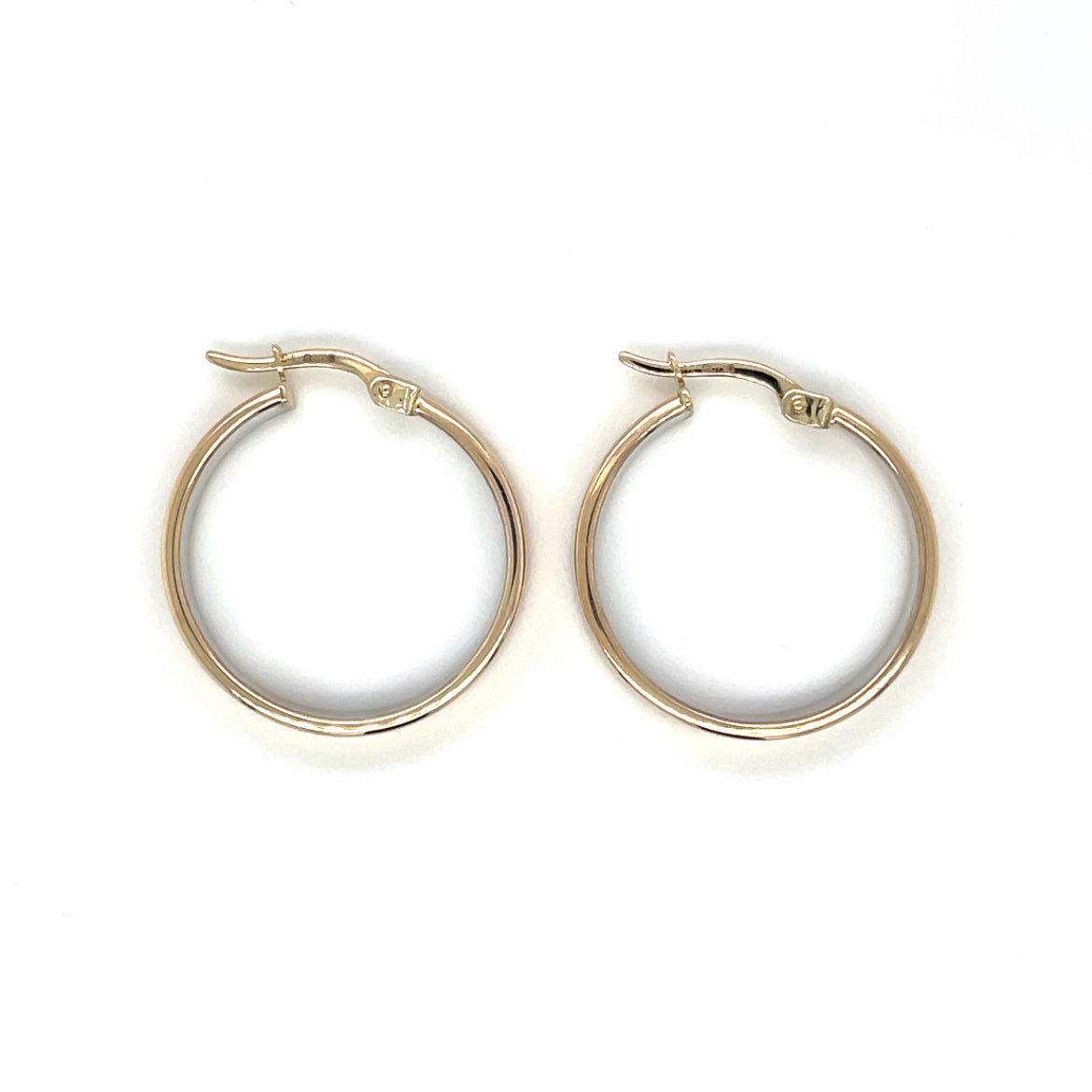 9ct Yellow & White Gold Flat Hoop Earrings