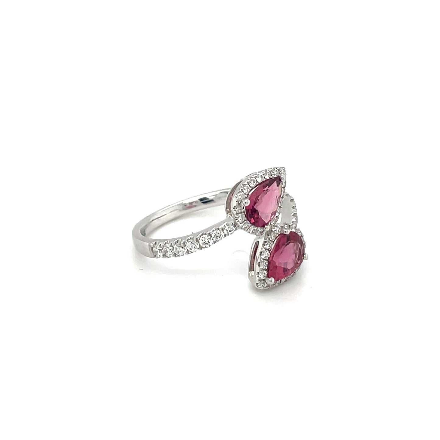 18ct White Gold PinkTourmaline & Diamond Ring