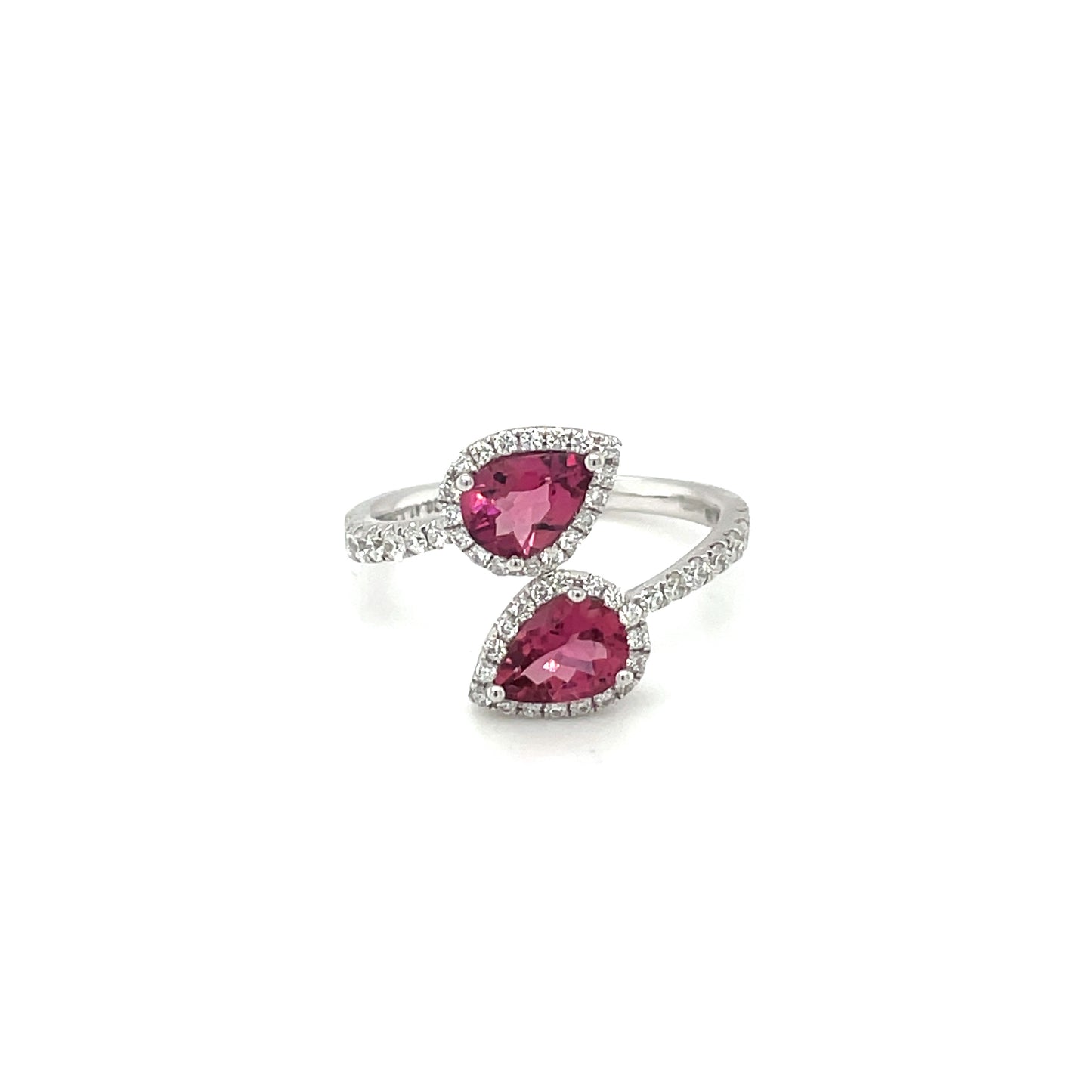 18ct White Gold PinkTourmaline & Diamond Ring