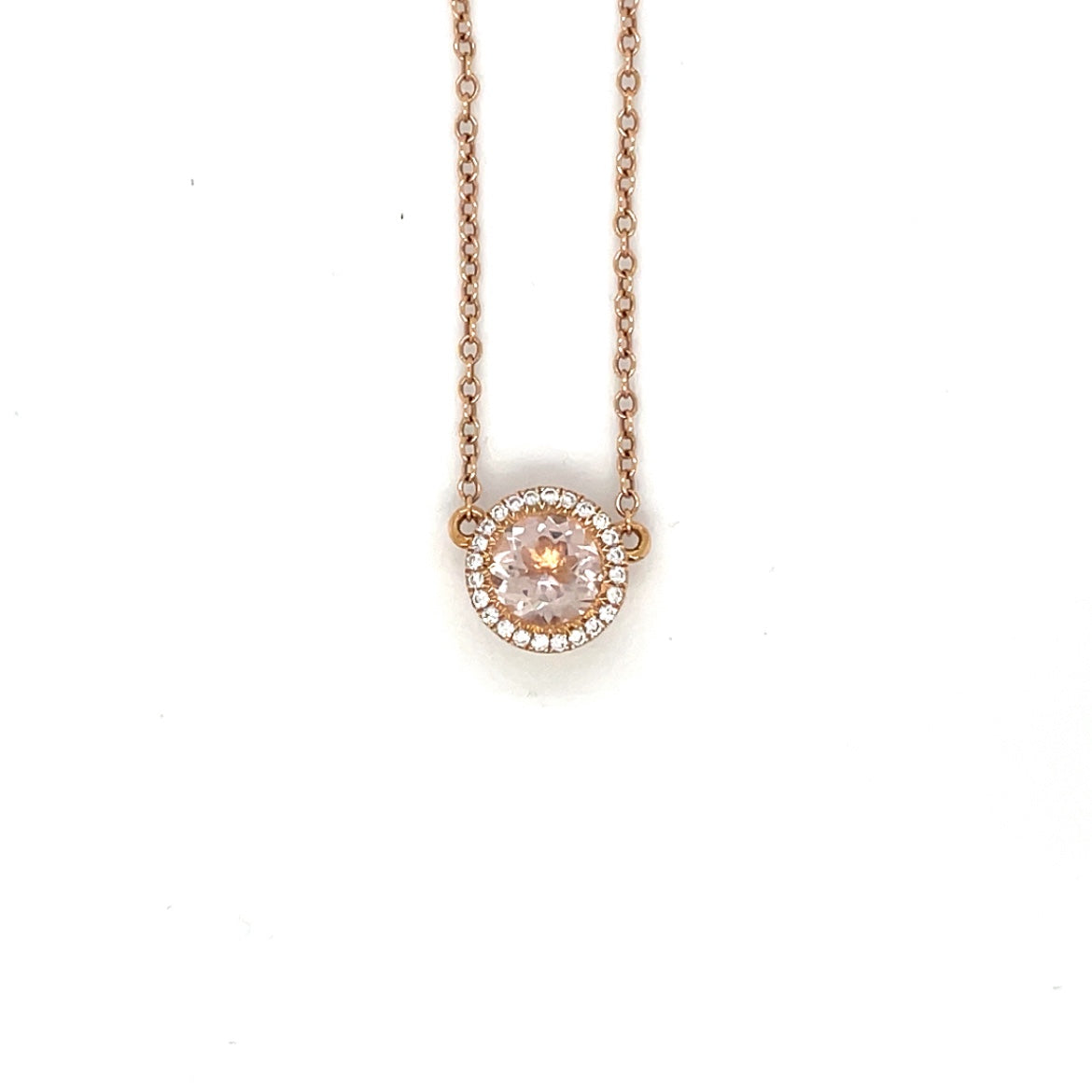 Rose Gold Diamond and Morganite Pendant