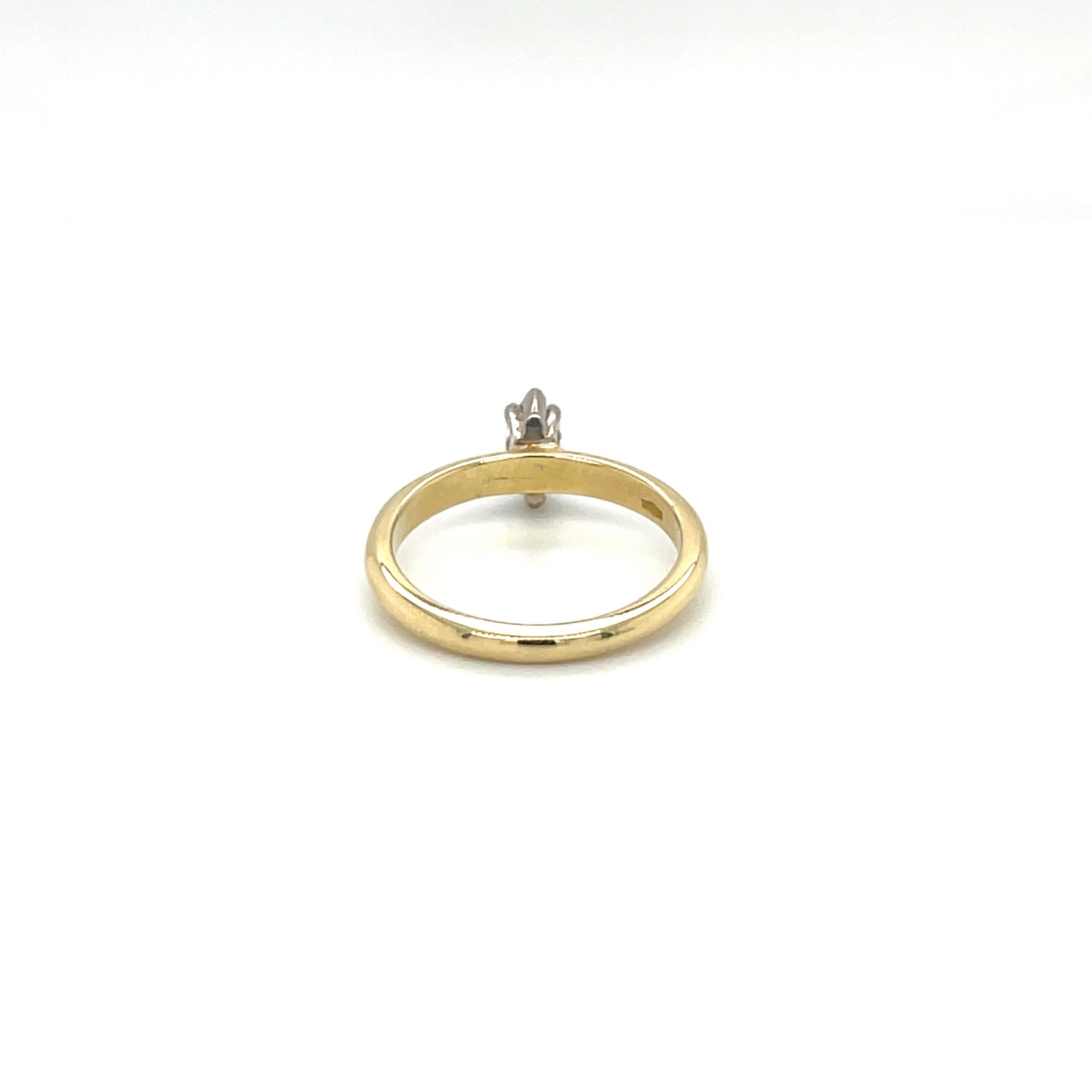 Yellow and White Metal Diamond Solitaire Ring (M1/2)