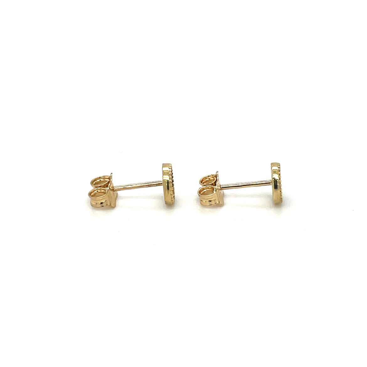 9ct Yellow Gold Circle Stud Earrings