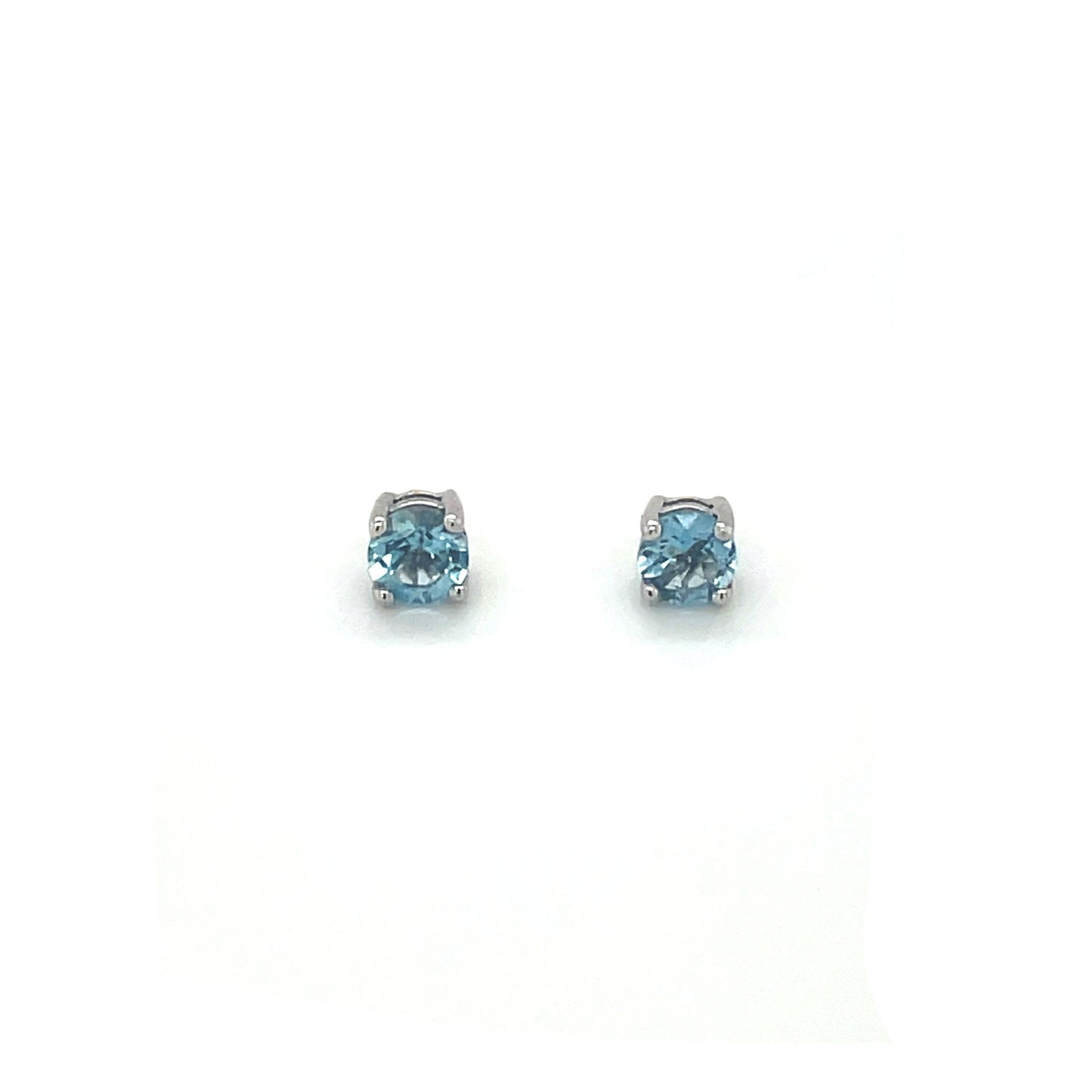 18ct Yellow & White Gold Aquamarine Stud Earrings