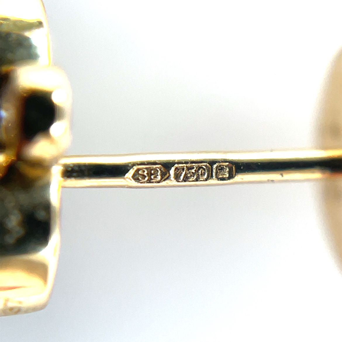 18ct Yellow Gold Sapphire & Diamond Bubble Stud Earrings