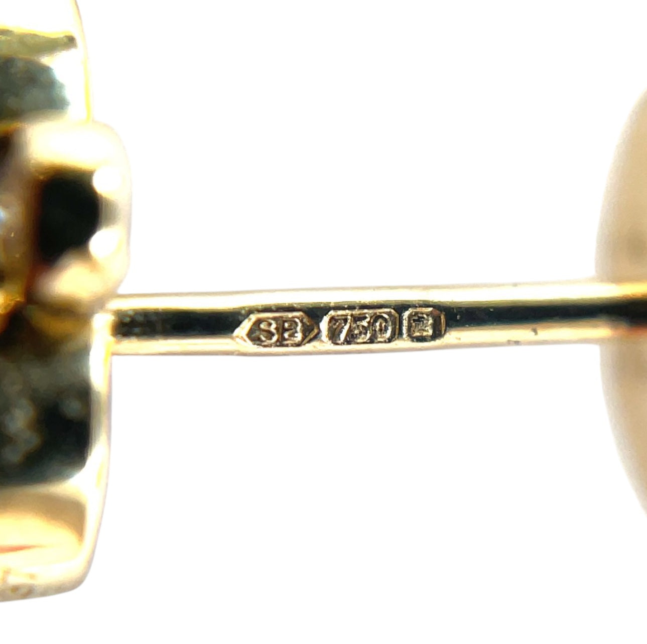 18ct Yellow Gold Sapphire & Diamond Bubble Stud Earrings