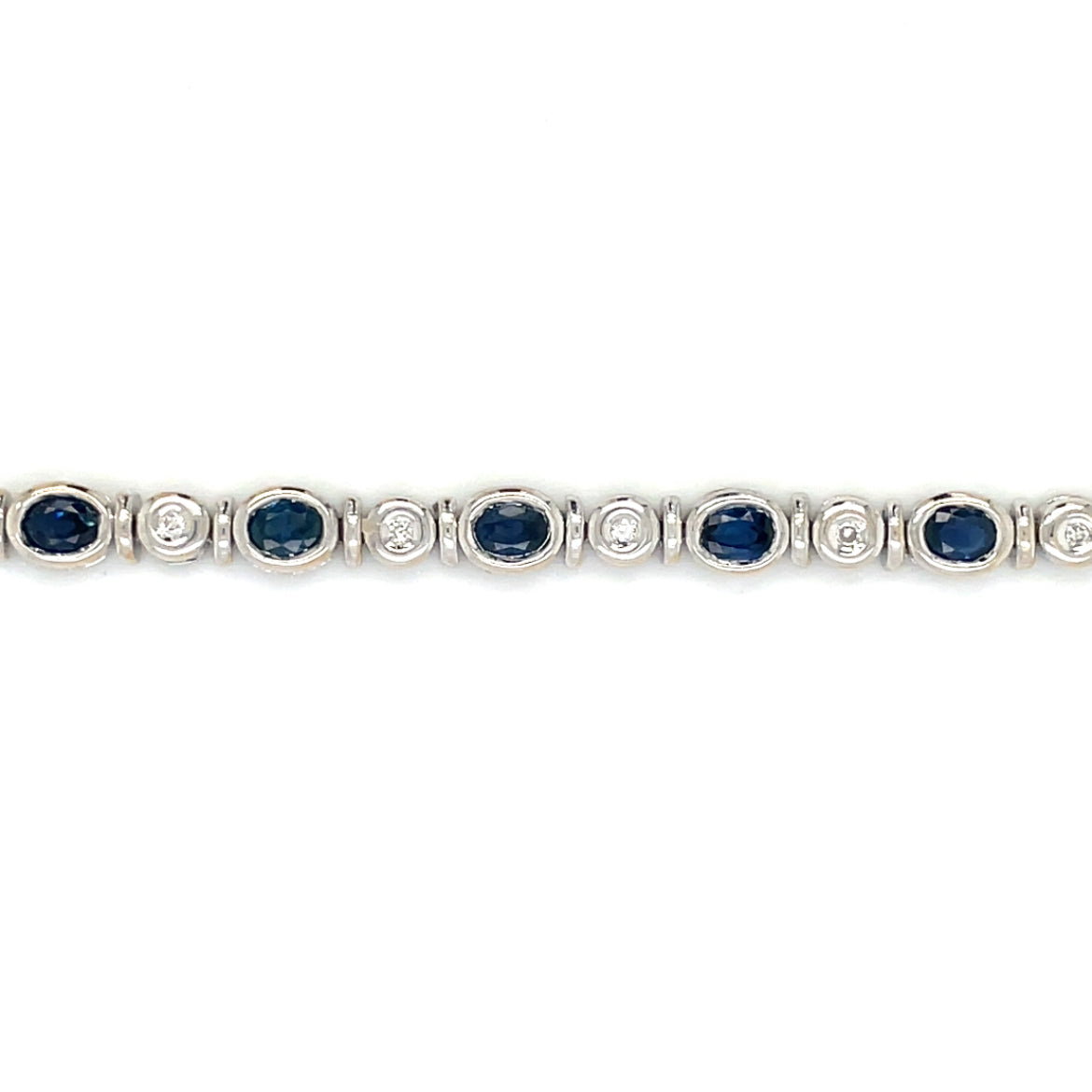 18ct White Gold Sapphire & Diamond Bracelet