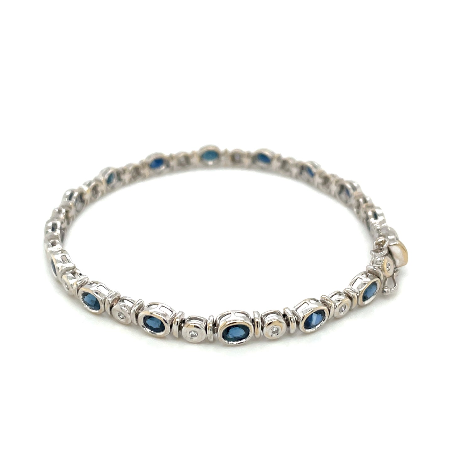 18ct White Gold Sapphire & Diamond Bracelet