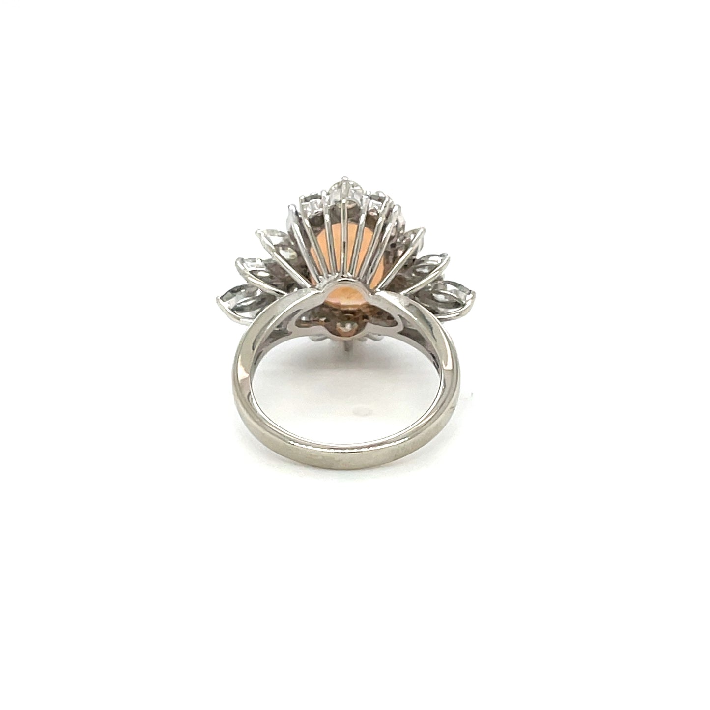 18ct White Gold Opal & Diamond Cluster Ring