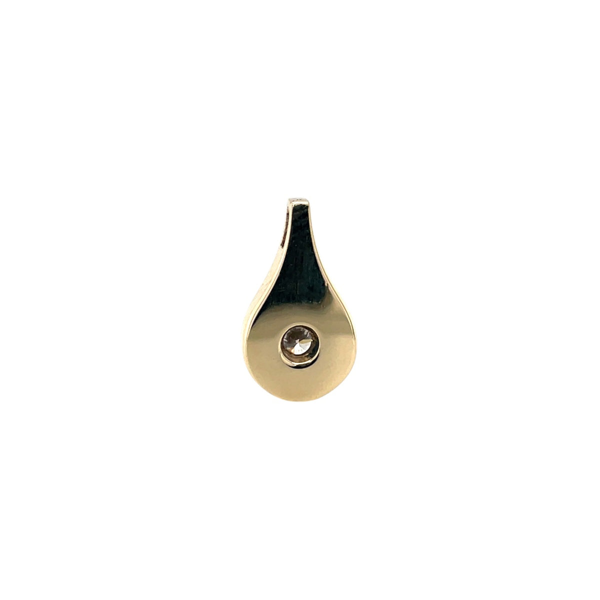 9ct Yellow Gold Old-Cut Diamond Teardrop Pendant